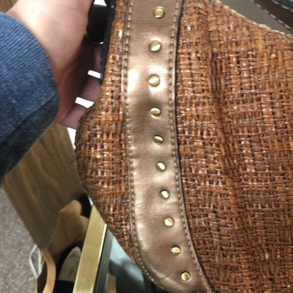 Vintage fossil woven brown leather purse - Picture 4 of 11